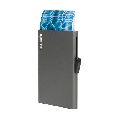 RFIDsafe® RFID blocking aluminum slider wallet, Dark Grey